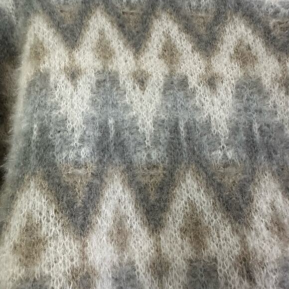 Calvin Klein Women's Eyelash Knit Fair Isle Sweater In Porcelain Size Medium - Picture 4 of 9